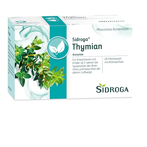 Sidroga® Thymian: Arzneitee bei Entzündungen bzw. Infektionen der Bronchien mit vermehrter Schleimproduktion, pflanzlich, 20 Teebeutel à 1,6 g von Sidroga