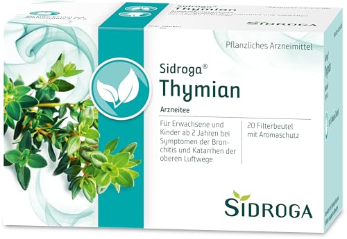 Sidroga® Thymian: Arzneitee bei Entzündungen bzw. Infektionen der Bronchien mit vermehrter Schleimproduktion, pflanzlich, 20 Teebeutel à 1,6 g von Sidroga
