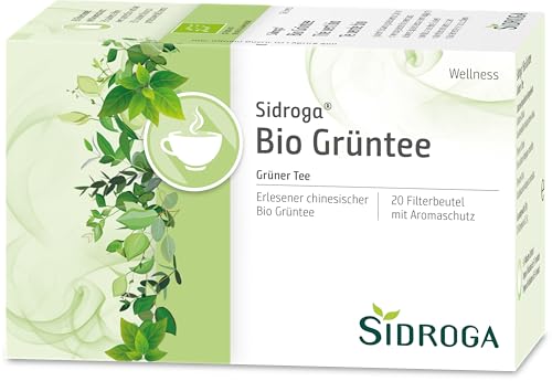 Sidroga Bio Grüntee: Feinster chinesischer grüner Tee, 20 Filterbeutel mit je 1,5 g von Sidroga