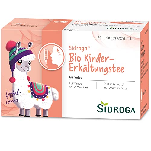 Sidroga Bio Kinder-Erkältungstee – Arzneitee mit Heilpflanzen bei Erkältung und Fieber – 20 Filterbeutel à 1,5 g von Sidroga