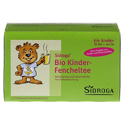 Sidroga Bio Kinder-Fencheltee: Fenchelteemischung mit süßem Fenchel und Anis für Kinder ab 4 Monaten, 20 Filterbeutel à 2 g von Sidroga