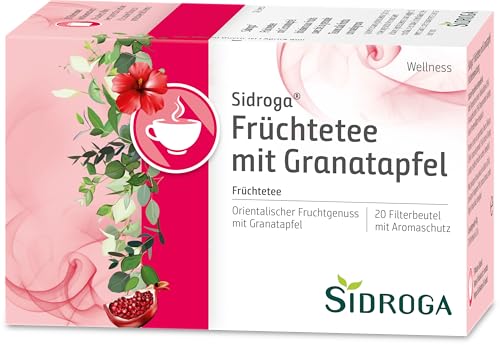 Sidroga Früchtetee mit Granatapfel: Orientalischer Fruchtgenuss mit Apfel, Hagebutte und Hibiskus, 20 Filterbeutel mit je 2 g von Sidroga