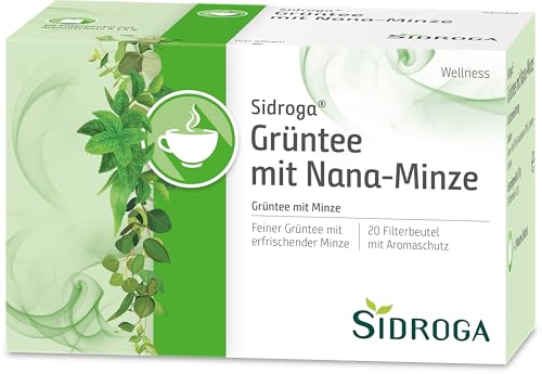 Sidroga Grüntee mit Nana-Minze: Feiner grüner Tee mit Nana-Minze und Limette, 20 Filterbeutel mit je 1,5 g von Sidroga