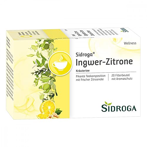Sidroga Ingwer-Zitrone: Pikanter Tee mit frischer Zitrusnote, 20 Filterbeutel mit je 2 g von Sidroga