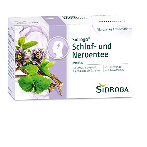 Sidroga Schlaf- und Nerventee: Arzneitee mit Baldrian, Melisse und Passionsblume, 20 Teebeutel à 2 g von Sidroga