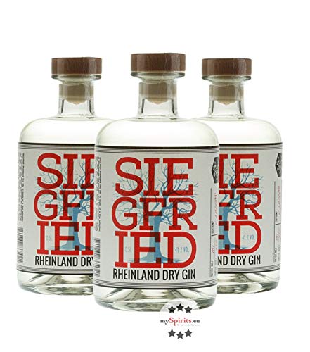Gin: 3 x SIEGFRIED Rheinland Dry Gin / 41% Vol. / 0,5 Liter-Flasche von Siegfried