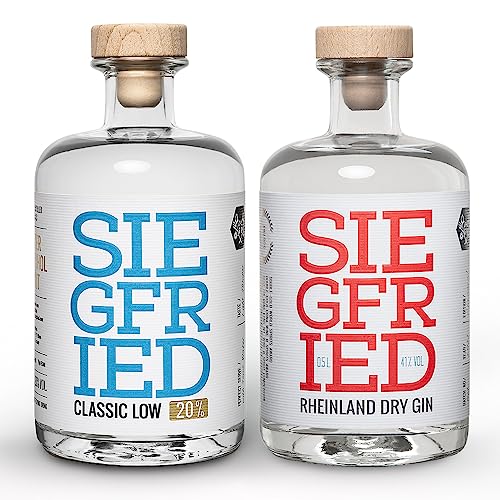 Siegfried Rheinland Dry Gin und Classic Low Set | Weltweit ausgezeichneter Premium Gin | Micro-batch Gin mit 18 Botanicals | 41%/20% | 2 x 500ML von Siegfried