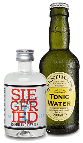 Gin Tonic Probierset - Siegfried Rheinland Dry Gin 4cl (41% Vol) + Fentimans Tonic Water 200ml inkl. Pfand MEHRWEG von Siegfried Rheinland-Siegfried Rheinland