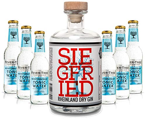 Gin Tonic Set - Siegfried Rheinland Gin 0,5l (41% Vol) + 6x Fever Tree Mediterranean Tonic Water 200ml inkl. Pfand MEHRWEG von Siegfried Rheinland-Siegfried Rheinland