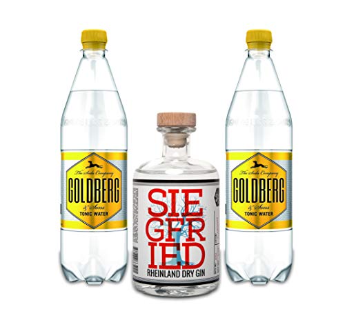 Siegfried Gin Tonic Set - Siegfried Rheinland Dry Gin 500ml (41% Vol) + 2 Goldberg Tonic Water 1000ml - Inkl. Pfand MEHRWEG von Siegfried Rheinland-Siegfried Rheinland