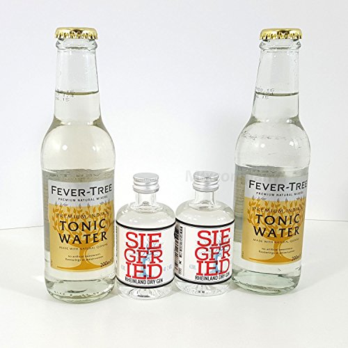 Gin Tonic mini Set - 2x Siegfried Rheinland Dry Gin 40ml (41% Vol) + 2x Fever- Tree Tonic Water 200ml von Siegfried