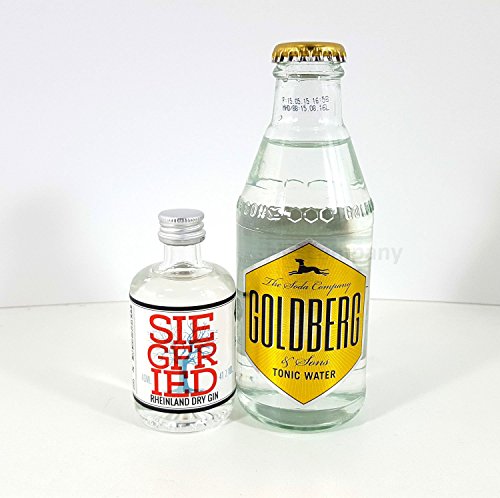 Gin Tonic mini Set - Siegfried Rheinland Dry Gin 40ml (41% Vol) + Goldberg Tonic Water 200ml von Siegfried