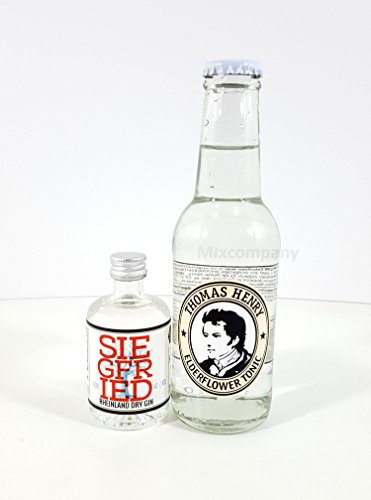 Gin Tonic mini Set - Siegfried Rheinland Dry Gin 40ml (41% Vol) + Thomas Henry Elderflower Tonic 200ml von Siegfried