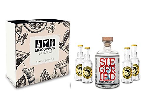 Siegfried Gin Tonic Set / Geschenkset – Siegfried Rheinland Dry Gin 500ml (41% Vol.) + 4x Thomas Henry Tonic Water 200ml von Siegfried