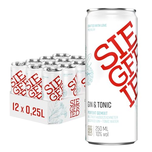 Siegfried Gin & Tonic | Premium Longdrink mit perfekt abgestimmtem Tonic Water | Ready-to-Drink | 12 x 250ml Dose | EINWEG | Made in Germany Siegfried Gin & Tonic | Premium Longdrink mit perfekt abgestimmtem Tonic Water | Ready-to-Drink | 12 x 250ml Dose | EINWEG | Made in Germany von Siegfried