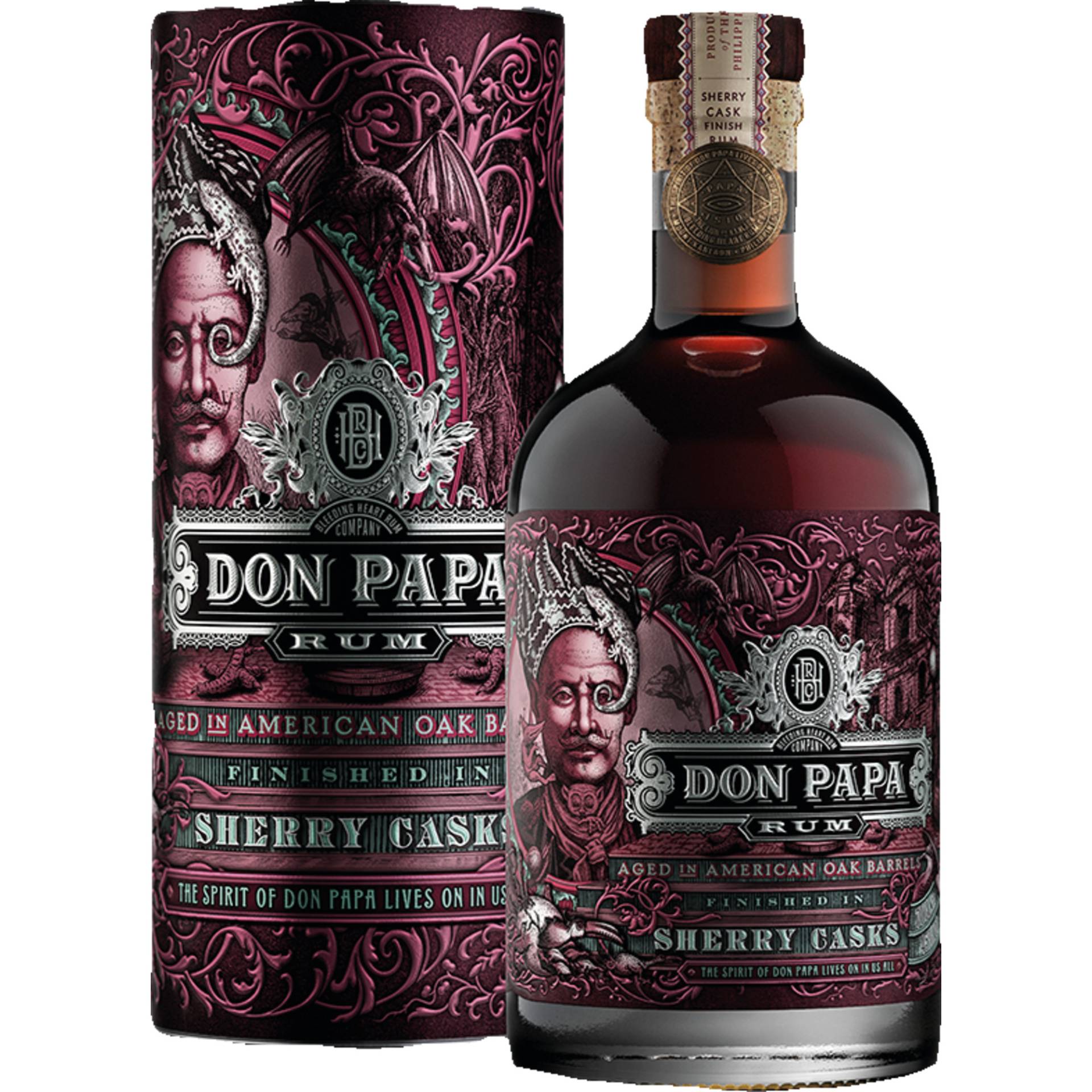 Don Papa Rum finished in Sherry Casks, Negros Philippinen, 0,7 L, 45% Vol.in Geschenkdose, Spirituosen von Sierra Madre GmbH, Rohrstr. 26, 56093 Hagen, Deutschland