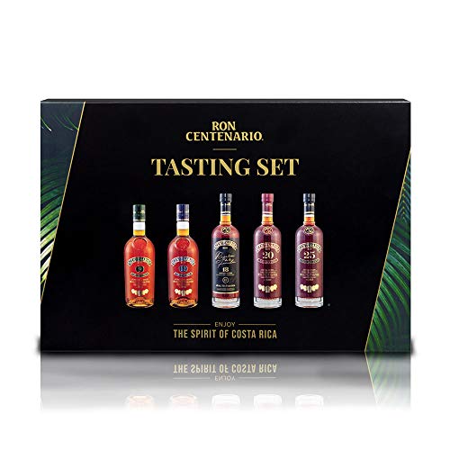 Sierra Madre | Tasting Set Ron Centenario | 5 x 50 ml | 5 braune Rumsorten | Das perfekte Geschenk für Rum-Liebhaber | Vielfach mit Gold ausgezeichnet von Centenario