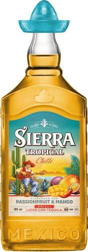 Sierra Tequila Tropical Chilli (1 x 1000 ml) – Fruchtiger Likör mit Sierra Tequila Blanco – Shot mit Mango, Maracuja & Chili – mit 100 % natürlichen Aromen – 18 % Alk. von Sierra