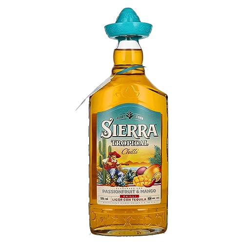 Sierra Tropical Chilli (1 x 700 ml) – Fruchtiger Likör mit Sierra Tequila Blanco – Shot mit Mango, Maracuja & Chili – mit 100 % natürlichen Aromen – 18 % Alk. von Sierra