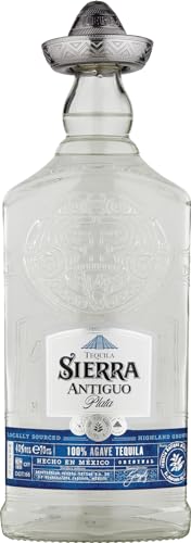 Sierra Antiguo Plata (1 x 700 ml) – reiner Tequila Blanco aus 100 % Blaue Weber Agave – Tequila mit klarer Agaven- und Zitrus-Note – ideal für Cocktails wie Margaritas – 40 % Alk. von Sierra