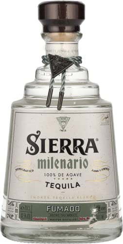 Sierra Milenario Fumado (1 x 700 ml) – geräucherter Blanco Tequila aus 100 % Blaue Weber Agave – hergestellt in Mexiko – ideal für den Pur-Genuss oder Cocktails – 41,5 % Alk. von Sierra