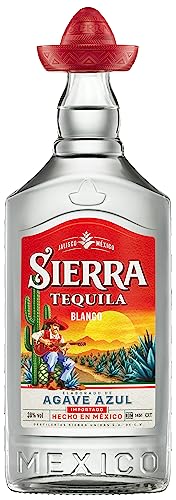 Sierra Tequila Blanco (1 x 700 ml) – das Original mit dem roten Sombrero aus Mexico – mit fruchtig, frischen Aromen – ideal als Shot mit Salz & Zitrone – 38 % Alk. von Sierra Tequila