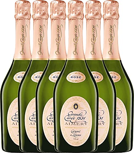 Aimery Grande Cuvée 1531 Rosé Crémant Brut von Sieur d'Arques - Schaumwein 6 x 0,75l VINELLO - 6er - Weinpaket inkl. kostenlosem VINELLO.weinausgießer von Sieur d'Arques