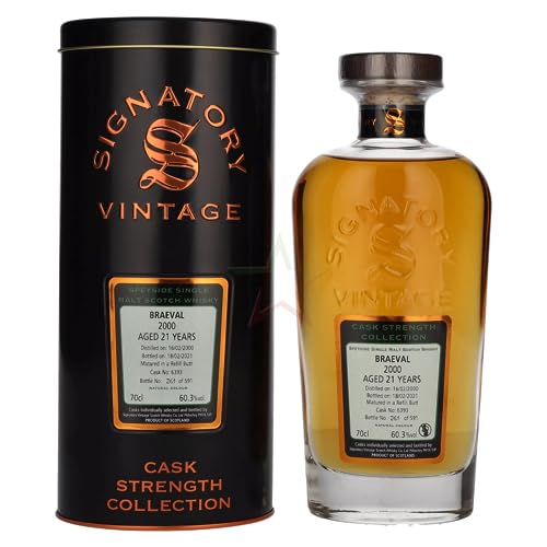 Signatory Vintage BRAEVAL 21 Years Old Cask Strength Collection 2000 60,30% 0,70 lt. von Signatory Vintage