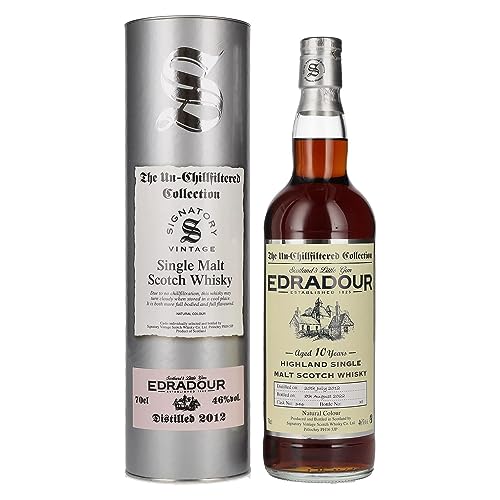 Hard To Find Vintage Edradour 10 Jahre 2012 Single Malt Scotch Whisky 46% 0,7l in Geschenkverpackung von Hard To Find
