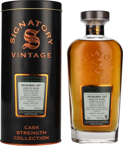 Signatory Vintage INCHGOWER 23 Years Old Cask Strength 1997 59,5% Vol. 0,7l in Tinbox von Signatory Vintage