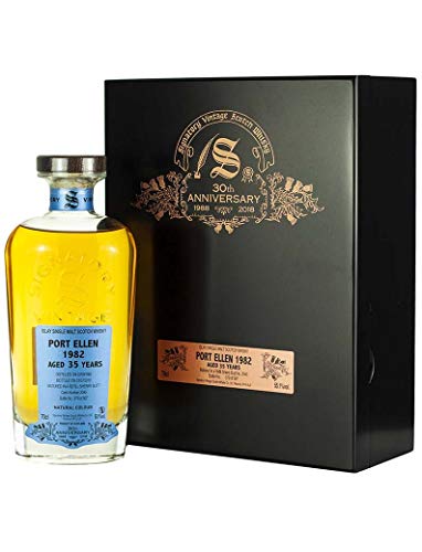 Signatory Vintage PORT ELLEN 35 Years Old 30th ANNIVERSARY 1982 55,1% Volume 0,7l in Holzkiste mit 2 Gläsern Whisky Signatory Vintage PORT ELLEN 35 Years Old 30th ANNIVERSARY 1982 55,1% Volume 0,7l in Holzkiste mit 2 Gläsern Whisky von Signatory Vintage
