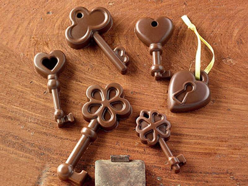 Silikon-Pralinenform Schokoladen-Schlüssel von Silikomart