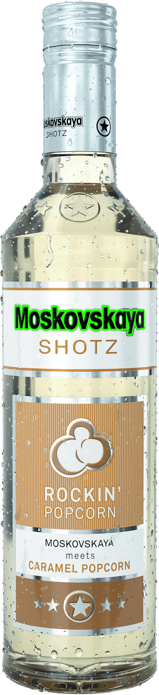 Moskovskaya Shotz Rockin Popcorn in der 0,5 Literflasche von Moskovskaya