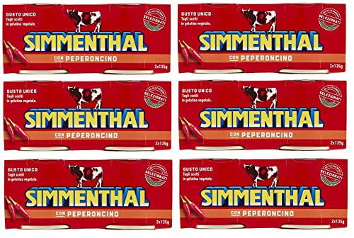 6x Simmenthal con Peperoncino Fertiggericht aus Rindfleisch in Gemüsegelee Dosenfleisch mit Chili ( 2 x 135g ) von Simmenthal