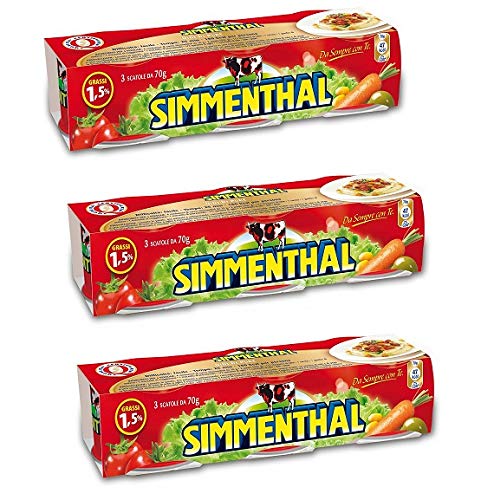 Simmenthal Fleisch in Gelee, 3 x 90 g, 100 % italienisches Fleisch, Gelee, Rindfleisch, fertig zum Verzehr Simmenthal Fleisch in Gelee, 3 x 90 g, 100 % italienisches Fleisch, Gelee, Rindfleisch, fertig zum Verzehr von Simmenthal