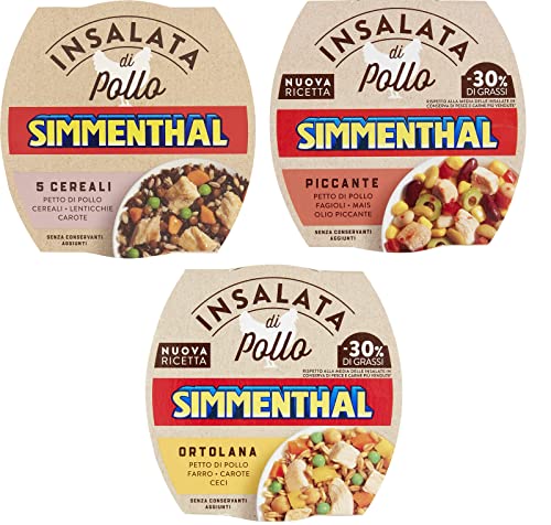 Testpaket Simmenthal Insalata Di Pollo 5 Cereali, Piccante, Ortolana Hühnersalat 3x 160b von Simmenthal