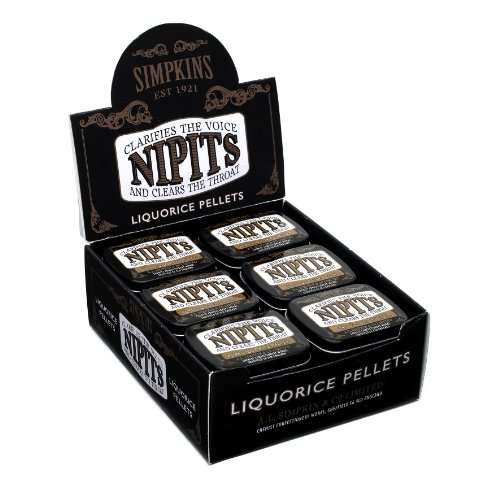 Simpkins Nipits Liquorice Pellets ANISEED 18 x Pocket-Sized Tins by A.L Simpkin von Simpkins