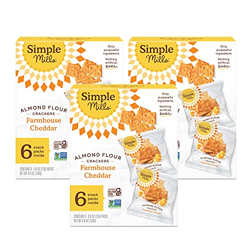 Simple Mills Mandelmehl-Knallbonbons, Farmhouse Cheddar Snack-Packungen, glutenfrei, gesunde Snacks, 140 ml, 3 Stück Simple Mills Mandelmehl-Knallbonbons, Farmhouse Cheddar Snack-Packungen, glutenfrei, gesunde Snacks, 140 ml, 3 Stück von Simple Mills