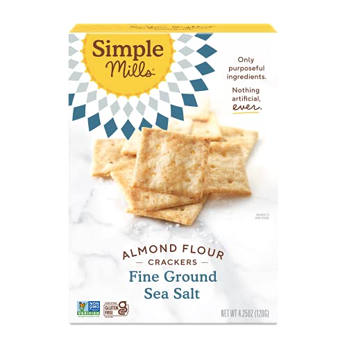Simple Mills Mandelmehl-Knallbonbons fein gemahlenes Meersalz – glutenfrei, vegan, gesunde Snacks, 120 ml (1 Stück) von Simple Mills