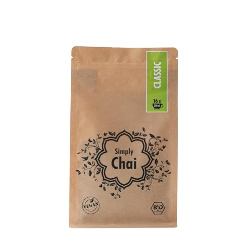 Simply Chai | Classic Bio Vegan Lactosefrei Fairtrade | 250g Packung Chai Pulver für leckere Chai-Tees Latte von Simply Chai