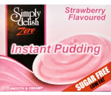 Simply Delish, Sugar Free Instant Pudding - Gluten Free, Vegan Sweet, Strawberry Flavour - Pack of 24, Low Fat Pudding von Simply Delish