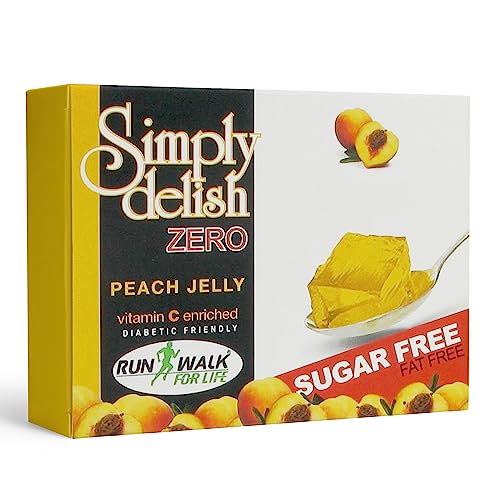 Simply Delish, Sugar-Free Jelly Dessert - Vegan, Gluten and Fat-Free, Peach Flavour - Pack of 24, Keto Friendly Sweets von Simply Delish