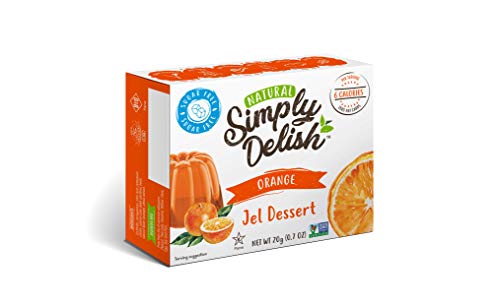 Simply Delish, Sugar-Free Natural Jelly Dessert - Vegan, Gluten and Fat-Free, Orange Flavour - Pack of 24, 20g Keto Friendly Sweets von Simply Delish