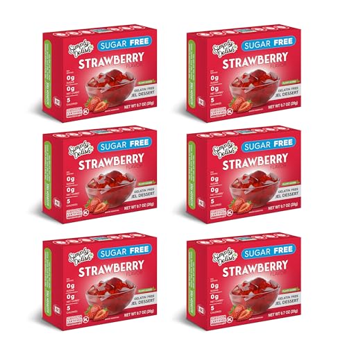 Simply Delish, Sugar-Free Natural Jelly Dessert - Vegan, Gluten and Fat-Free, Strawberry Flavour - Pack of 6, 20g Keto Friendly Sweets Simply Delish, Sugar-Free Natural Jelly Dessert - Vegan, Gluten and Fat-Free, Strawberry Flavour - Pack of 6, 20g Keto Friendly Sweets von Simply Delish