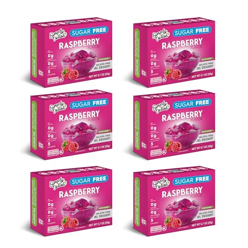 Simply delish Natural, Sugar free Raspberry Jel Dessert, 0.7 ounce, pack of 6 von Simply Delish