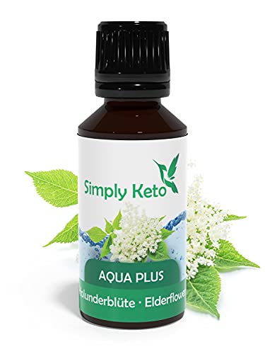 Simply Keto Aqua Plus Flavour Drops (Holunderblüte) 30ml - Natürliche Aromatropfen ohne Kalorien - Sirup-Alternative für 12 Liter Wasser mit authentischem Geschmack - Ohne Aspartam & Zuckerfrei von Simply Keto