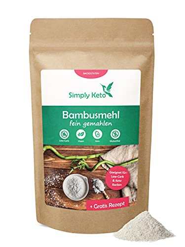Simply Keto Bambusmehl aus Bambusfasern Low Carb - 300g fein gemahlen - Low Carb Mehl Alternative für Backwaren - Ideal für Low Carb & Ketogene Ernährung - Glutenfrei & Vegan von Simply Keto