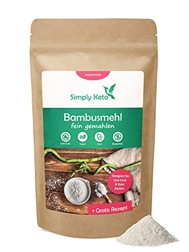 Simply Keto Bambusmehl aus Bambusfasern Lower Carb* - 300g fein gemahlen - Lower Carb* Mehl Alternative für Backwaren - Ideal für Lower Carb* & Ketogene Ernährung - Glutenfrei & Vegan von Simply Keto