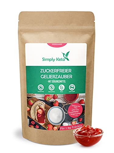 Simply Keto Gelierzauber 230g - Erythrit Gelierzucker ohne Zucker - Zur Zubereitung von Lower Carb* & Keto Marmelade - Für 1kg Früchte - Gesüßt mit Erythrit & Stevia - Vegan & Ohne Zuckerzusatz von Simply Keto