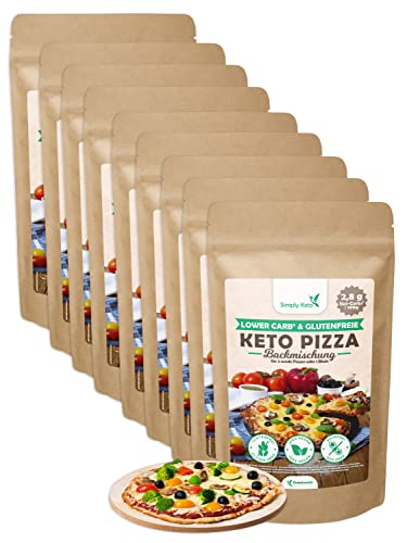 Simply Keto Lower Carb* & Keto Pizza Backmischung - Für 18x Pizza oder 9x Pizzablech - Nur 2,8g Kohlenhydrate pro 100g - Vegan Protein - Glutenfrei & Kalorienarm - 9x 290g von Simply Keto